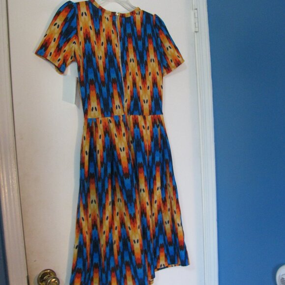 LuLaRoe Amelia Dress Small NWT $48 New With Tags Bold Bright Print Textured SALE - Picture 6 of 6